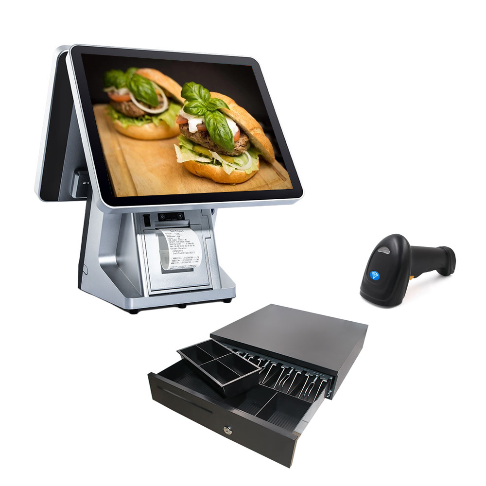 Cash Drawer Pos - 15インチ一体型Windows 10搭載、薬局向けキャッシュドロア付きPOSレジシステム