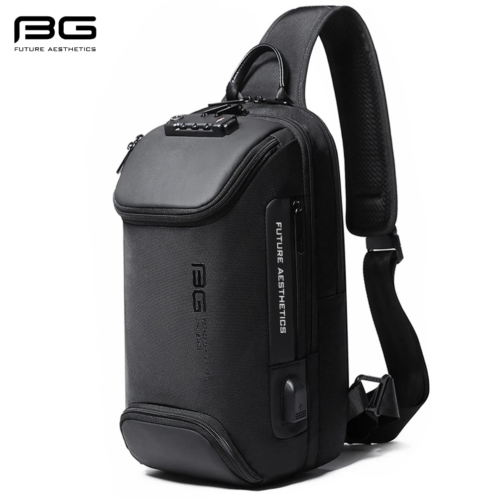 Office Tech Bag - BANGE 新モデルクラスソングメンズビジネス盗難防止シングルショルダーバッグテック USB 軽量アウトドア男性クロスボディチェストバッグ