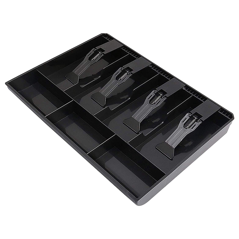 Cash Drawer Pos - キャッシュレジスターインサート引き出し、キャッシュマネートレイ交換、4紙幣、3コイン、12.6x9.6x1.4インチ