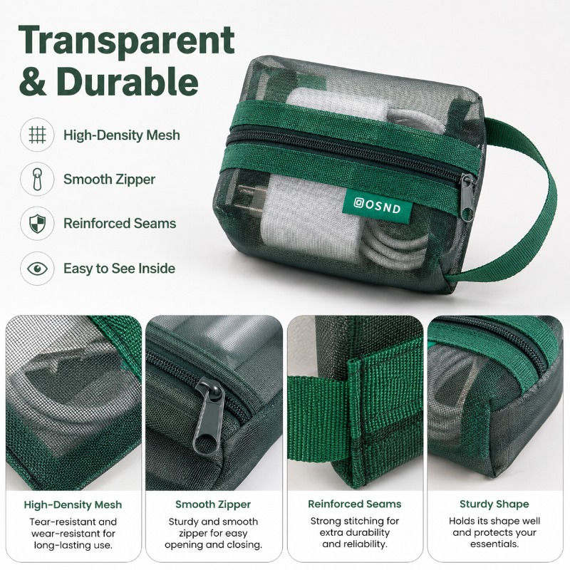 6個入りメッシュテックオーガナイザーポーチ、充電器、イヤホン - Office Tech Bag のレビューと価格