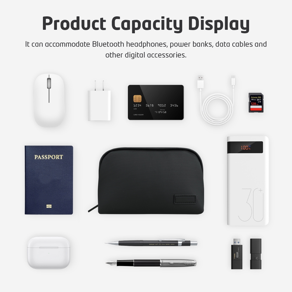 軽量防水テックポーチ、ポータブル電子機器アクセサリーケース、 - Office Tech Bag のレビューと価格
