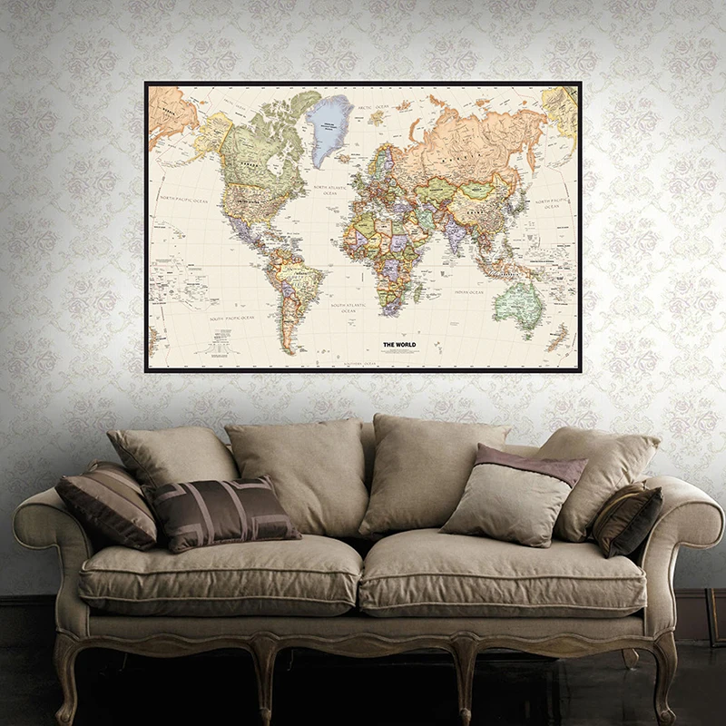 150 × 225 センチメートルレトロ世界地図写真撮影の背 - Office Tech Background のレビューと価格