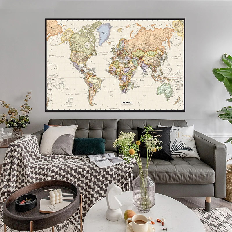 150 × 225 センチメートルレトロ世界地図写真撮影の背 - Office Tech Background のレビューと価格