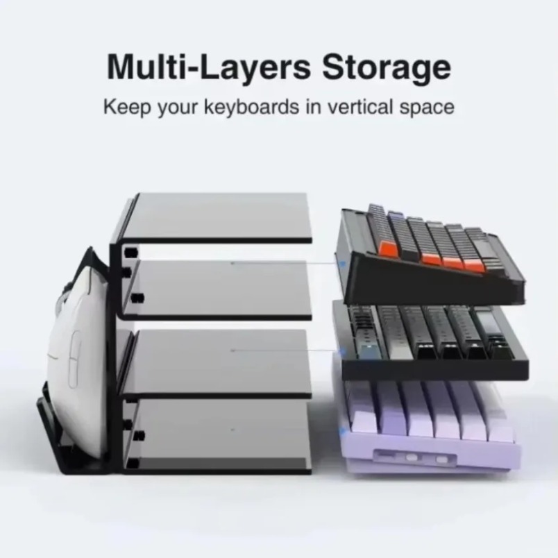 キーボードディスプレイスタンド 3段アクリルクリアラック マ - Office Technologies のレビューと価格