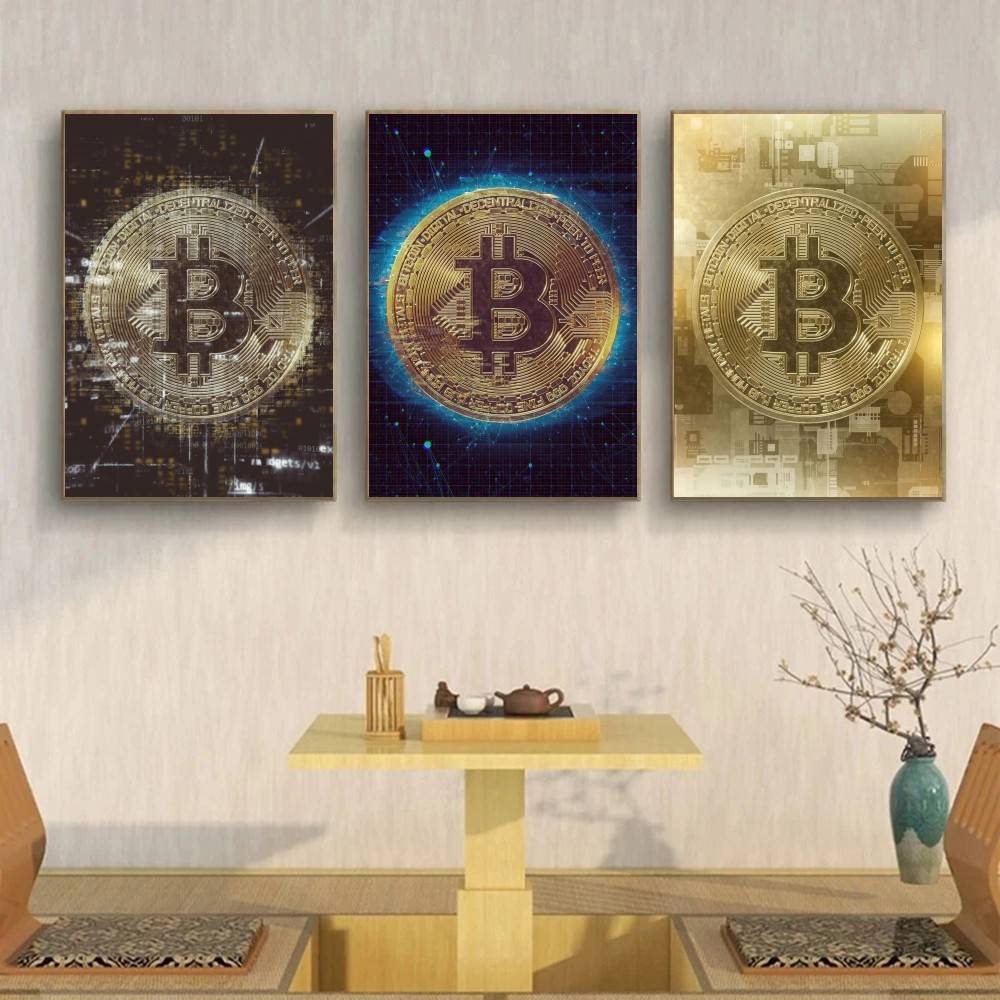サイバーテック回路金貨ポスター抽象デジタル通貨シンボル壁飾り - Tech Office Wallpaper のレビューと価格