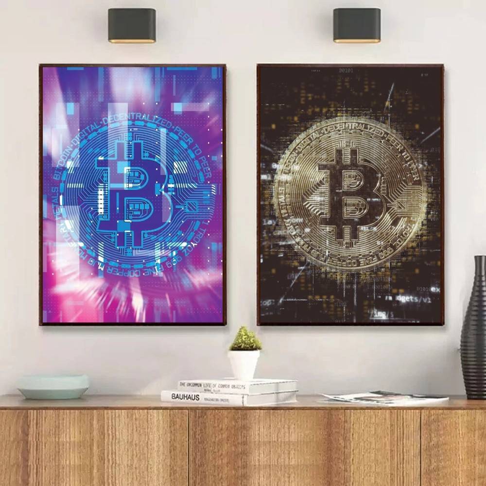サイバーテック回路金貨ポスター抽象デジタル通貨シンボル壁飾り - Tech Office Wallpaper のレビューと価格