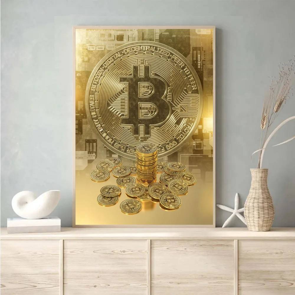 サイバーテック回路金貨ポスター抽象デジタル通貨シンボル壁飾り - Tech Office Wallpaper のレビューと価格